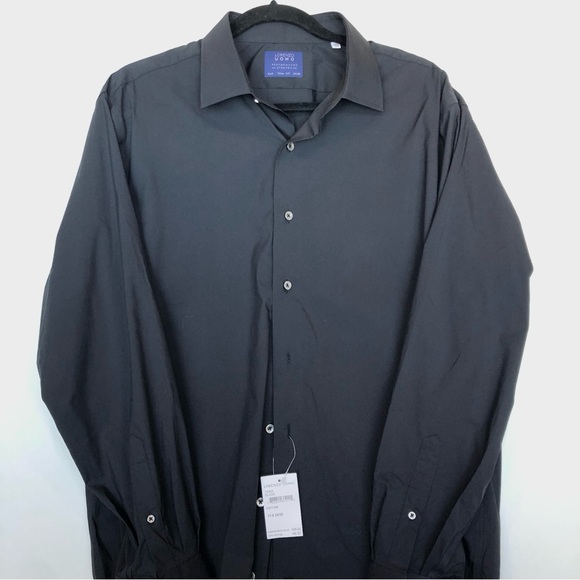 NWT Lorenzo Uomo long sleeve performance stretch trim fit shirt 17.5 X 34/35 - Picture 3 of 4